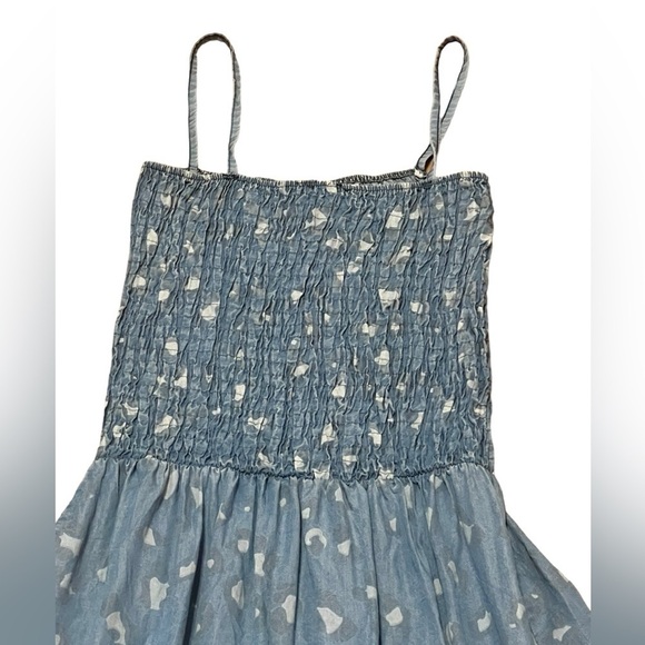 Sunny Studio Paris denim leopard print ruched high low ruffle hem maxi dress - Picture 4 of 9